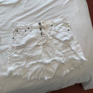 Carmar Denim white denim skirt